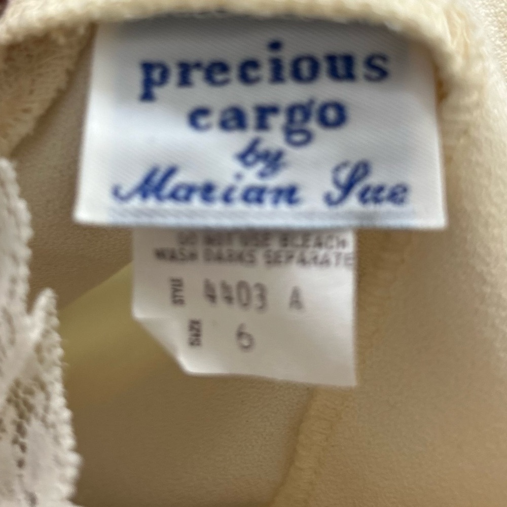 Vintage Ivory Lace Prairie Dress Precious Cargo by Marian Sue Romantic 70s Midi - Picture 4 of 6